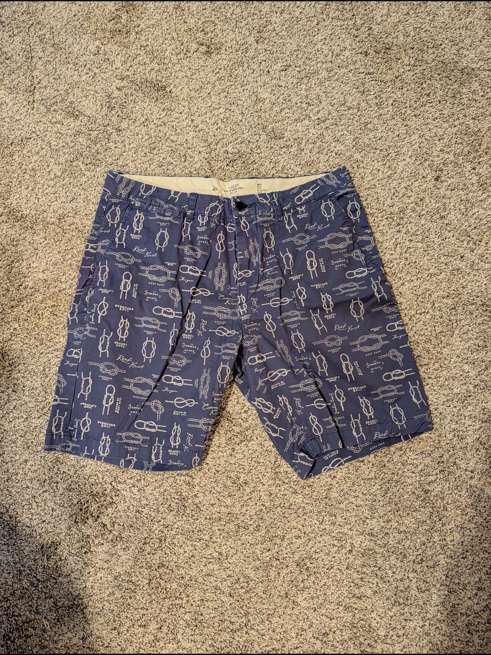 Men's Blue Patterned Nautical Shorts